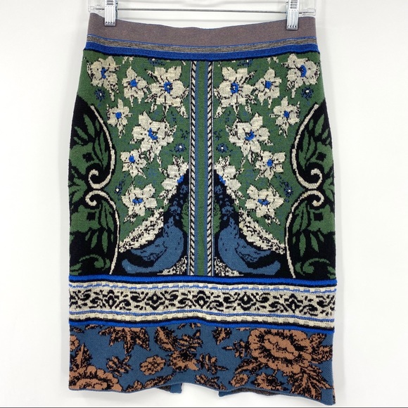 Anthropologie Moth Bordered Jacquard Sweater Skirt - Picture 2 of 8